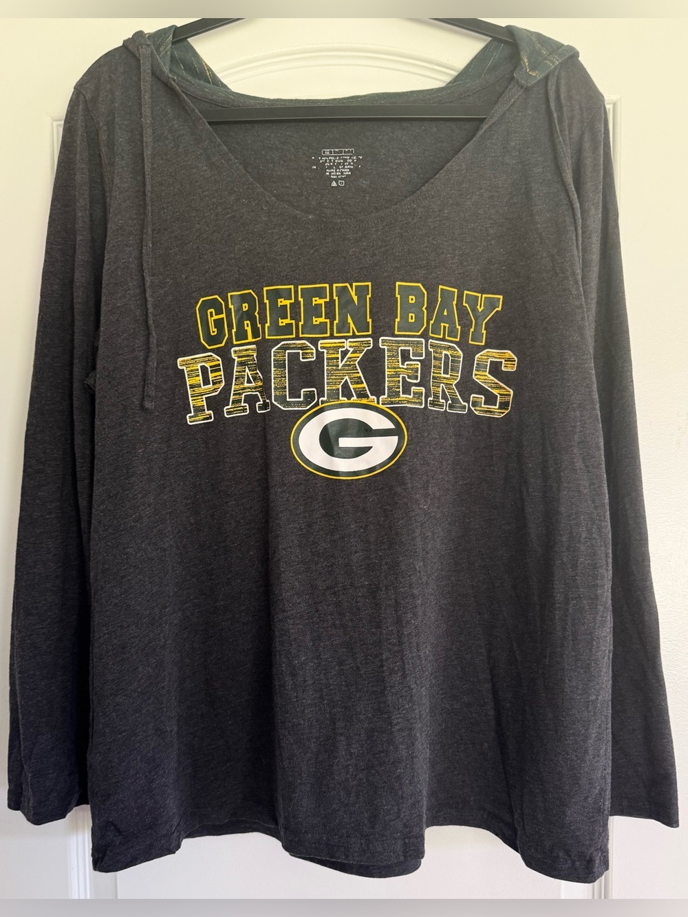 Green Bay Packers Hoodie Top XXL NFL Long Sleeve Lightweight Fan Shirt